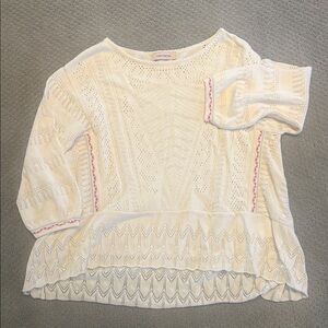 Aldo Martins Cream and Pink Crew Neck Sweater